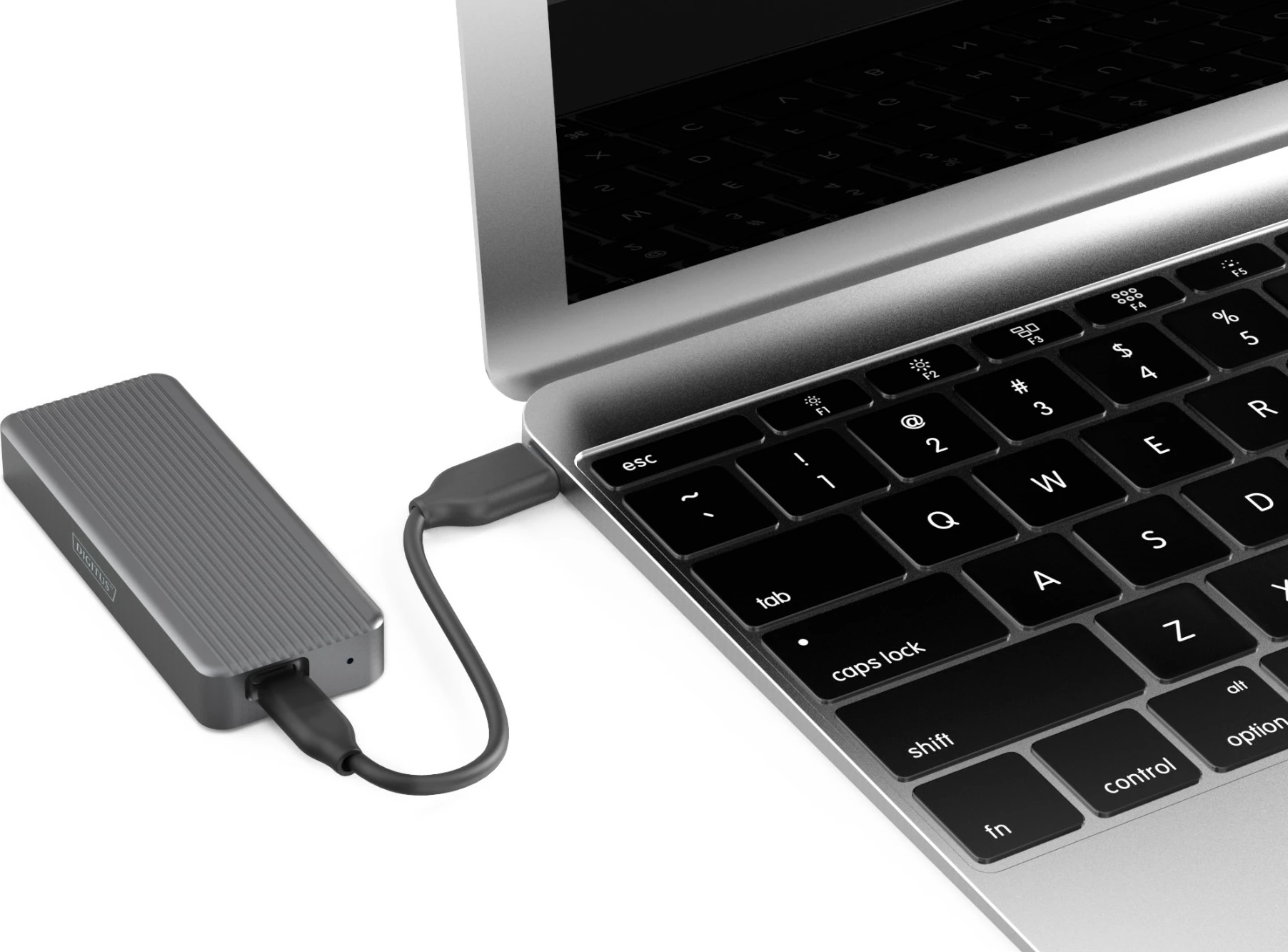 Zunanje ohišje za SSD M.2 USB Type-C, do 8TB, črno — Digitus