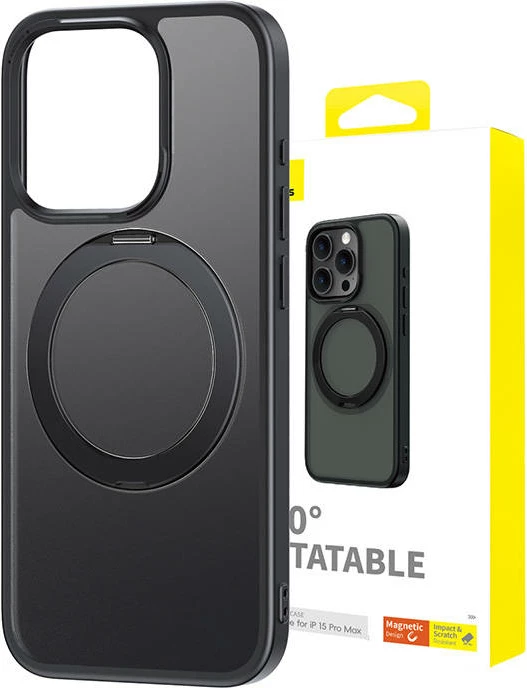 Magnetni ovitek za pametni telefon Baseus CyberLoop serija, za iPhone 15 Pro Max, črn