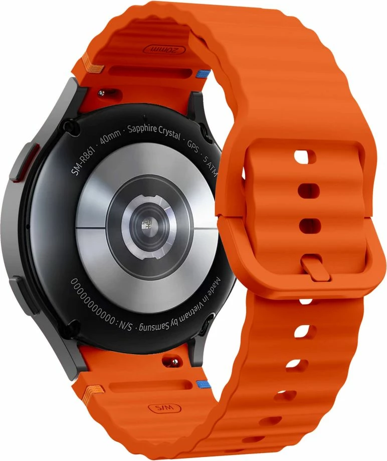 Silikonski pašček za pametno uro Tech-Protect za Samsung Galaxy Watch 4/5/5 Pro/6/7/FE, oranžen