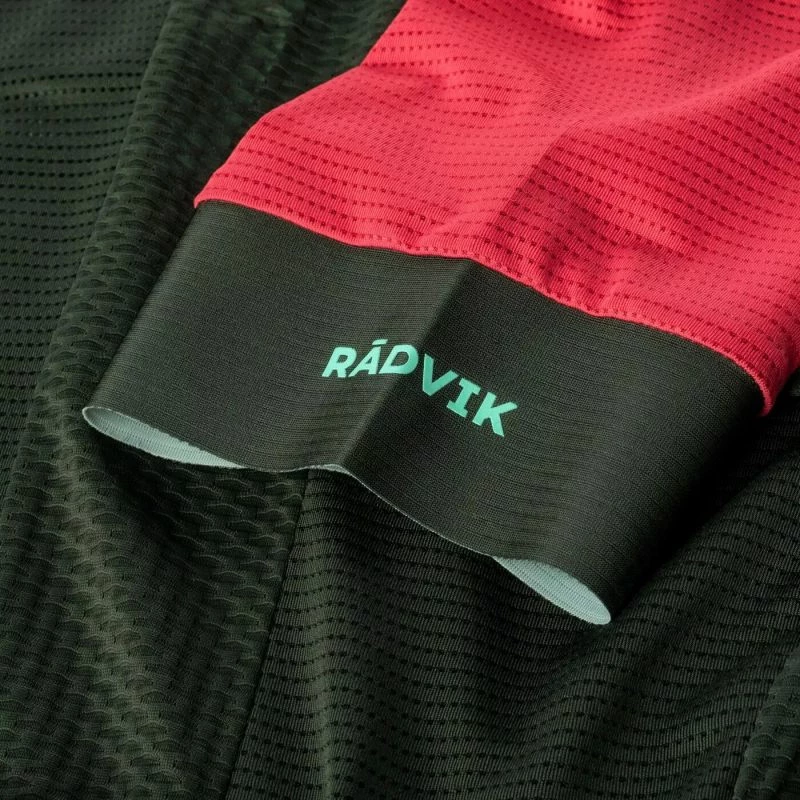 Kolesarska majica Radvik za ženske, rdeče in zelene barve