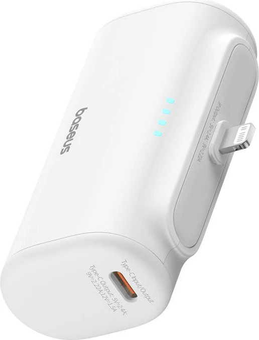 Prenosna polnilna baterija 5000 mAh, 20W, bela — Baseus Compact IP