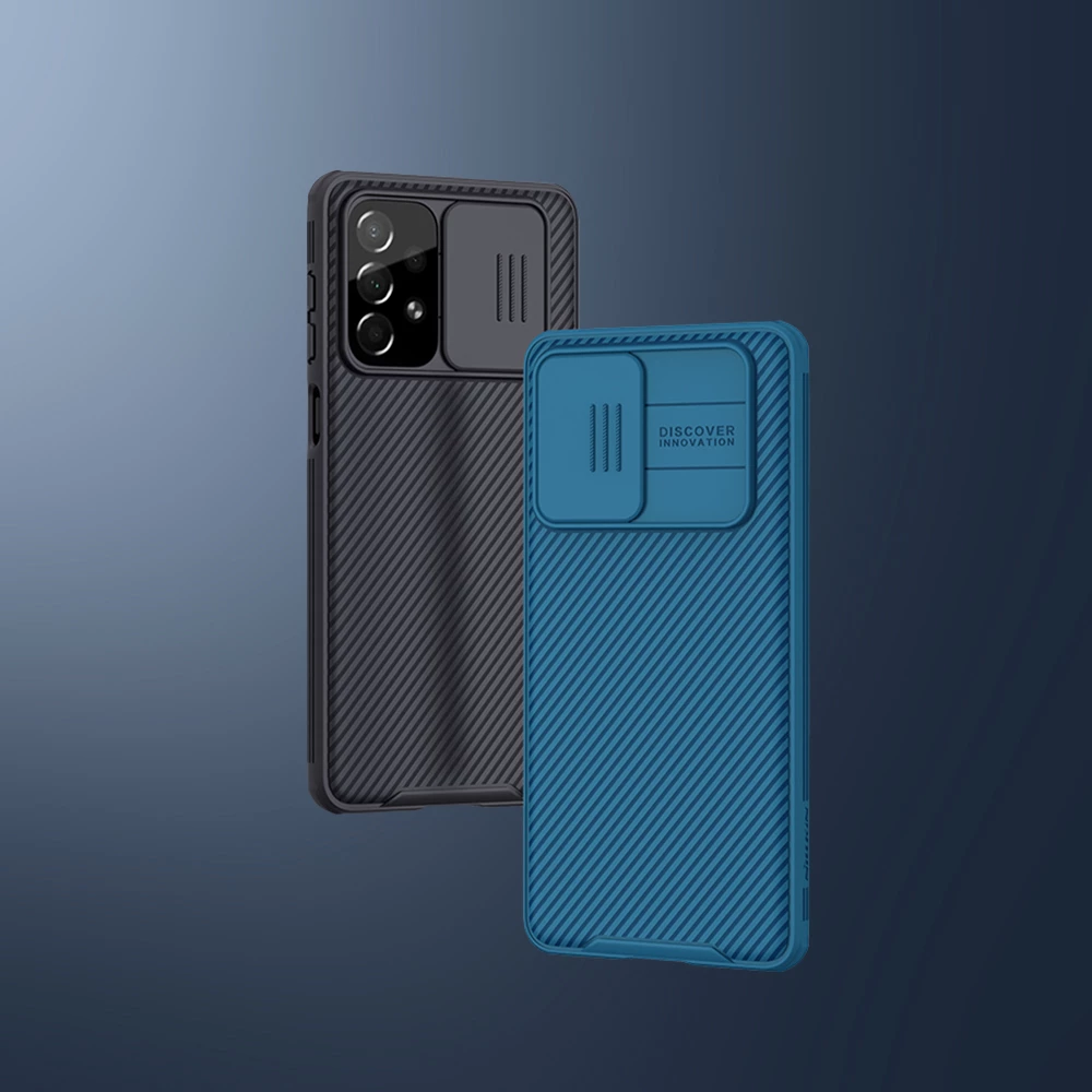Zaščitni ovitek s pokrovom za kamero Nillkin CamShield Pro za Samsung Galaxy A73, moder