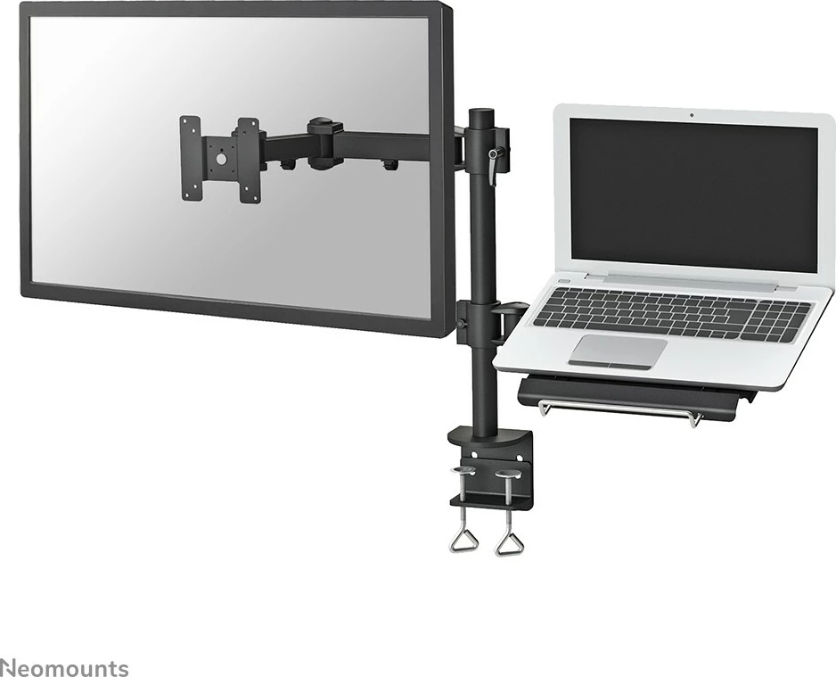 Namizno držalo za monitor in prenosnik Neomounts Newstar FPMA-D960NOTEBOOK, za monitor 10–27 in. in prenosnik, s sponko, črno