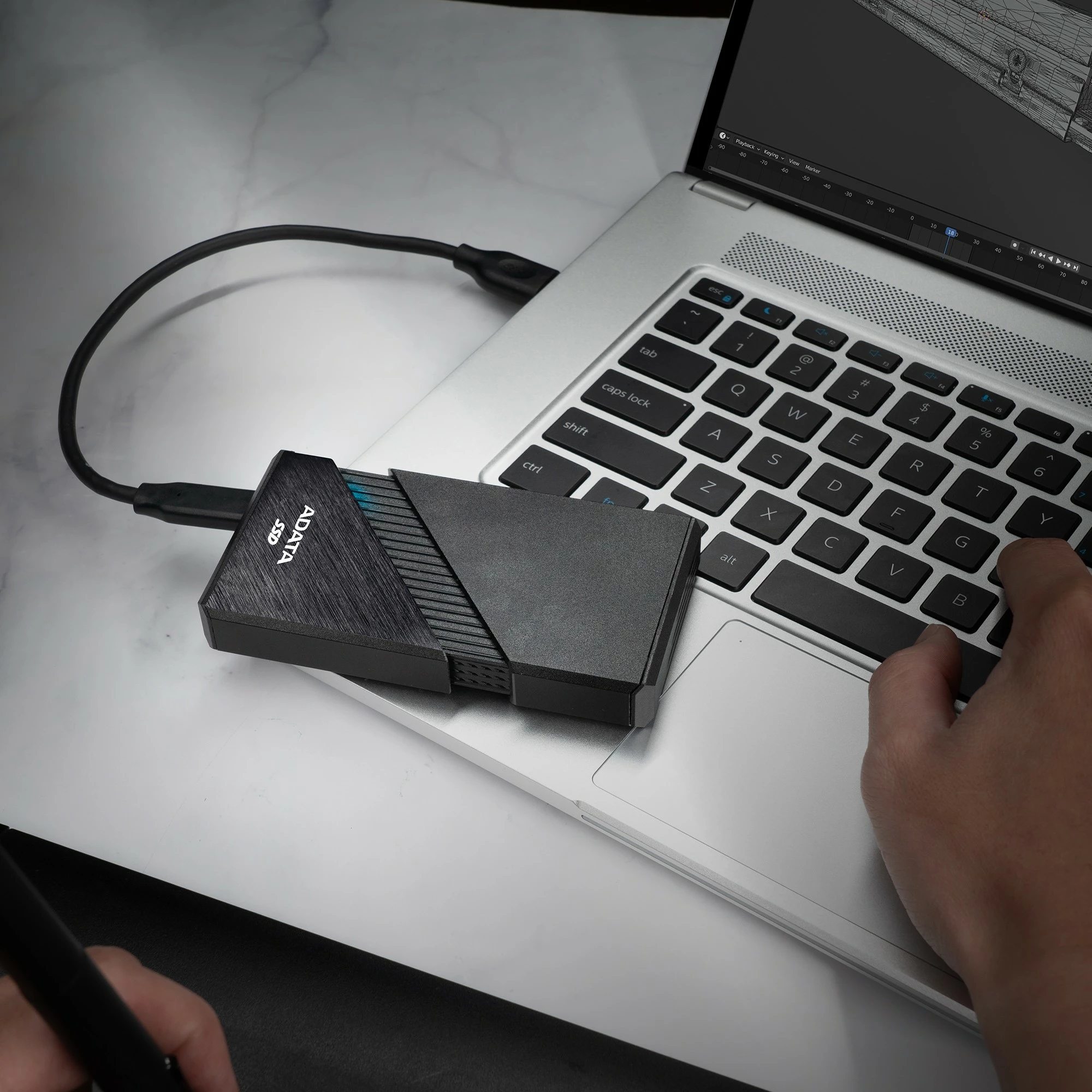Zunanji SSD, ADATA SE920 1TB, USB 3.2, Thunderbolt 4, črn