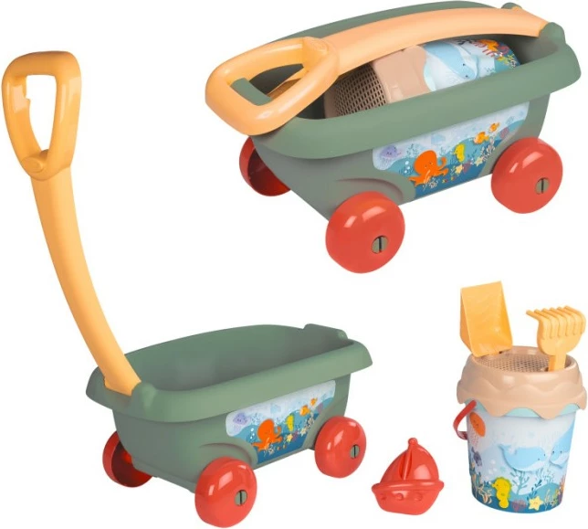 Komplet peskovnih igrač Smoby Life z vozičkom in dodatki, večbarven