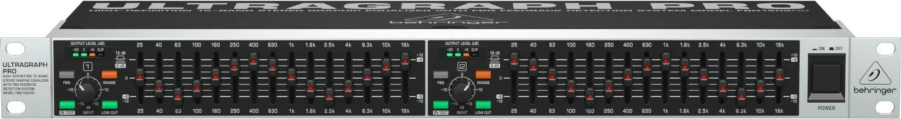 Grafični ekvilajzer 15-pasovni Behringer FBQ1502HD, črn
