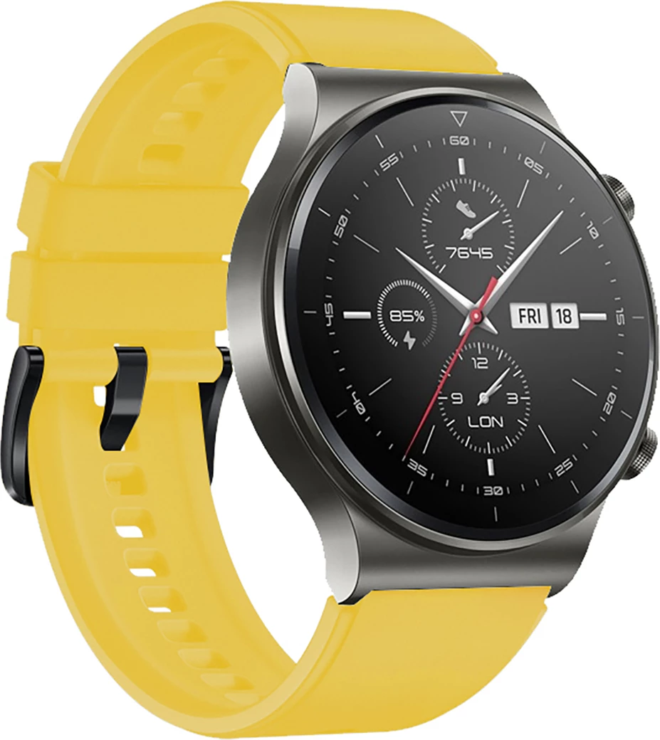 Silikonski pašček za uro Hurtel, za Huawei Watch GT 2/3/4/2 Pro/3 Pro/4 Pro/GT 2e 46 mm, rumen