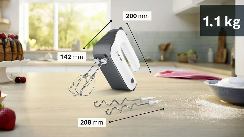 Ročni mešalnik Bosch MFQ49300, 850 W, bel/siv