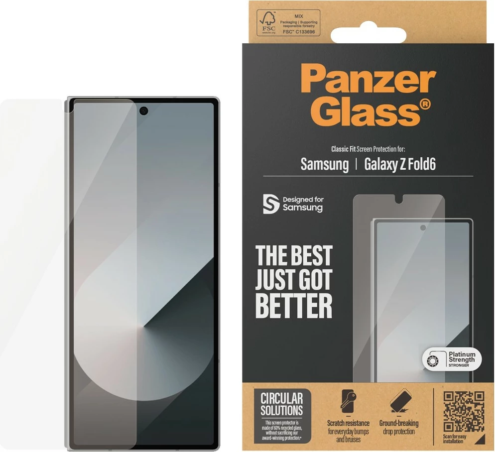 Zaščita zaslona PanzerGlass za Samsung Galaxy Z Fold 6, Classic Fit, prozorna
