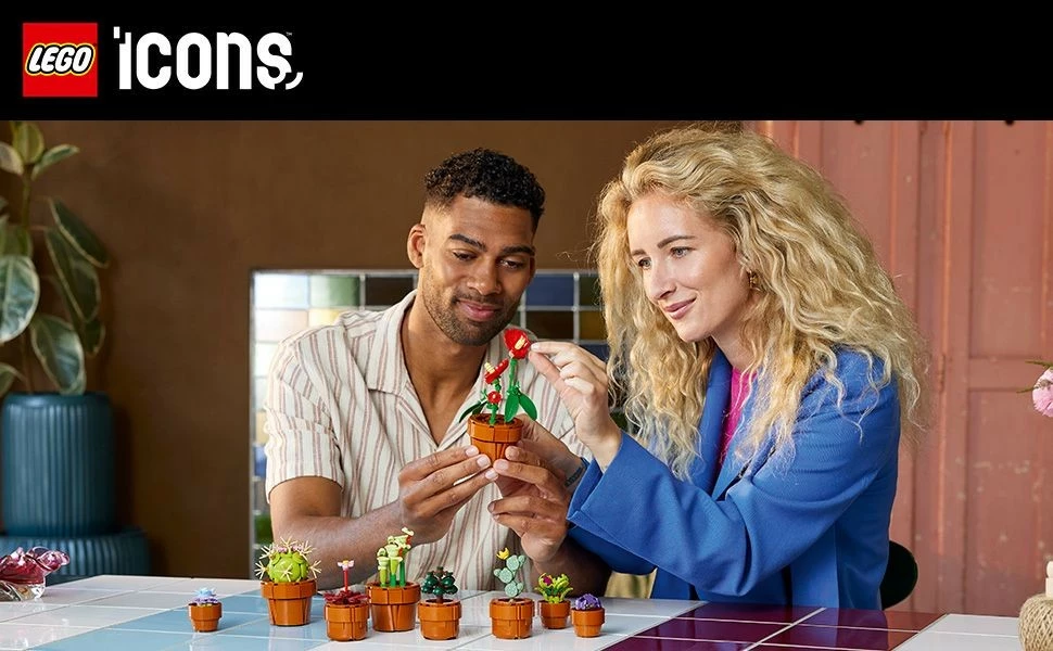 Majhne rastline, LEGO Icons 10329, 758 kosov, dekor za odrasle, plastika