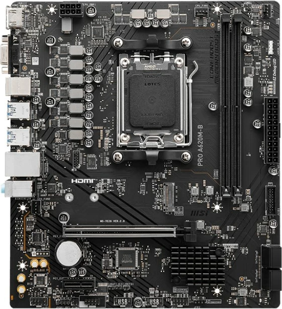 Matična plošča MSI PRO A620M-B, Socket AM5, micro ATX, črna