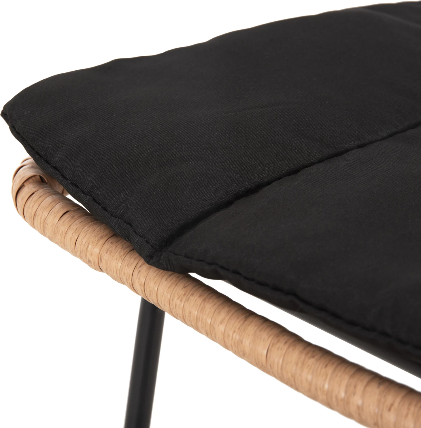 Barski stol srednje višine ALLEGRA FH5644.11 kovina in blazina črna-pletena bež 53x56x107H cm