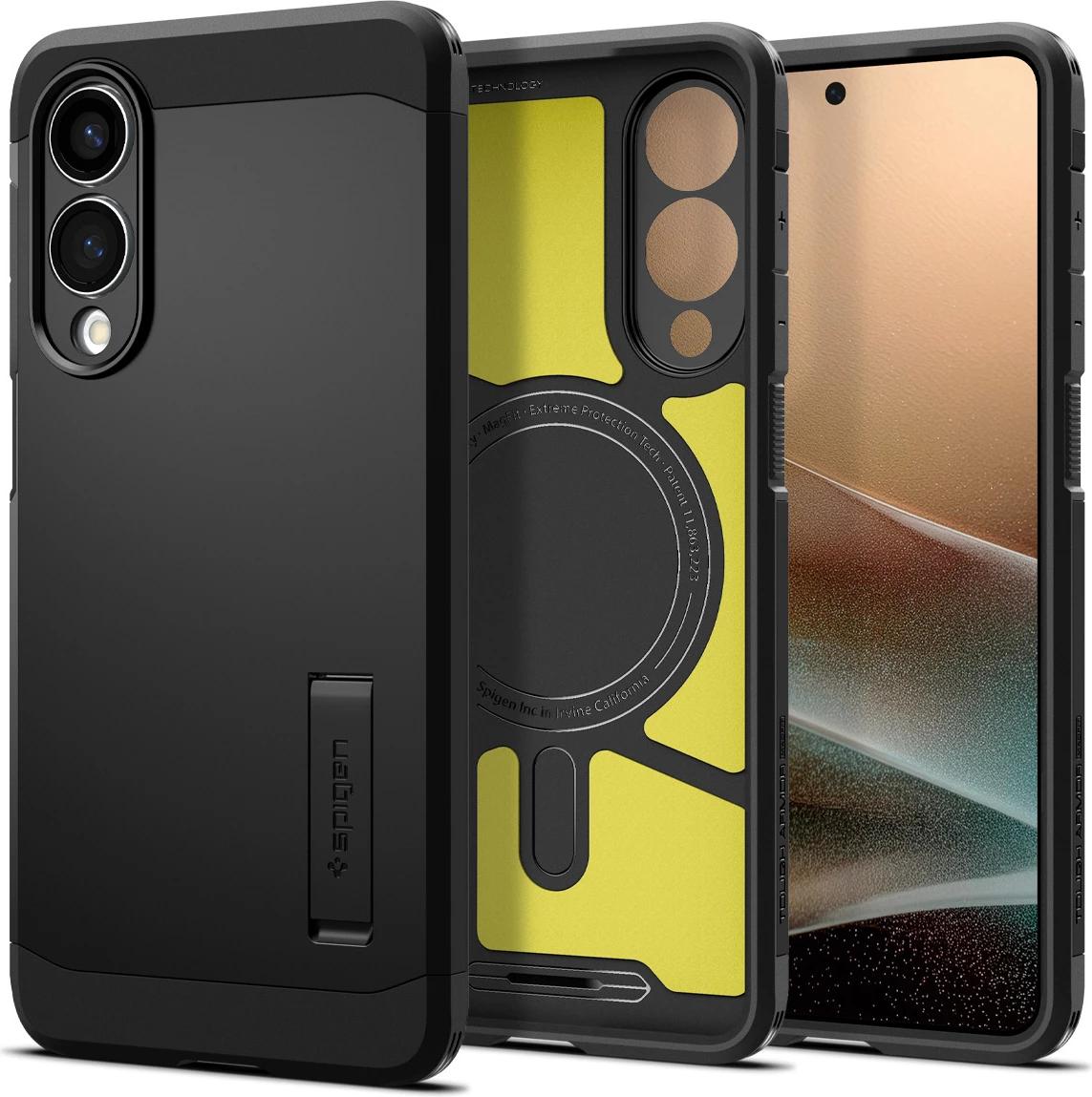 Ovitek za telefon Tough Armor MagSafe za Samsung Galaxy S25 Edge, črn, Spigen