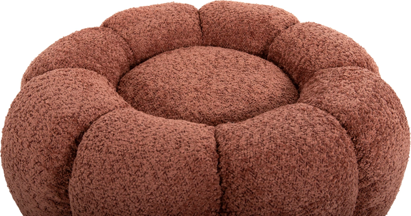 Okrogli stol KRIPP FH9602.02 roza boucle-črna kovinska osnova Φ60x31Hcm