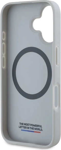 Ovitek BMW M Carbon Tricolor Line MagSafe za iPhone 16, siv