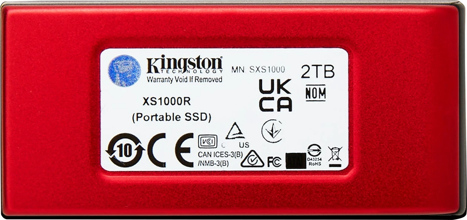 Zunanji SSD disk 2TB XS1000, USB 3.2 Gen 2, Kingston, rdeč