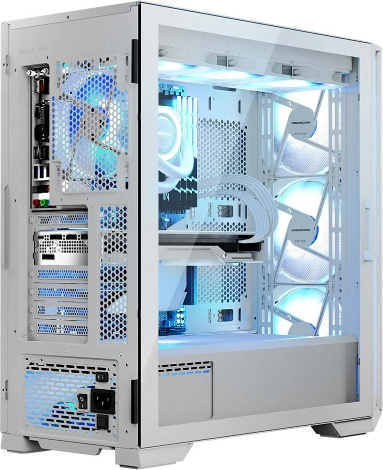 Ohišje MODECOM HORIZON ARGB Flow MIDI, USB 3.0 x2, CYPE-C, belo