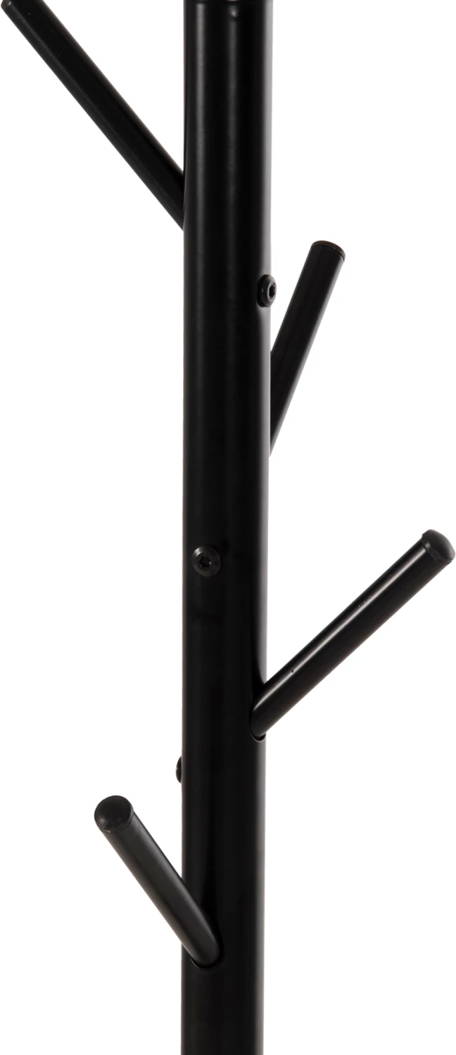 Samostoječi obešalnik FH9574.01 kovinski v črni barvi - 8 visečih položajev 48x48x173Hcm