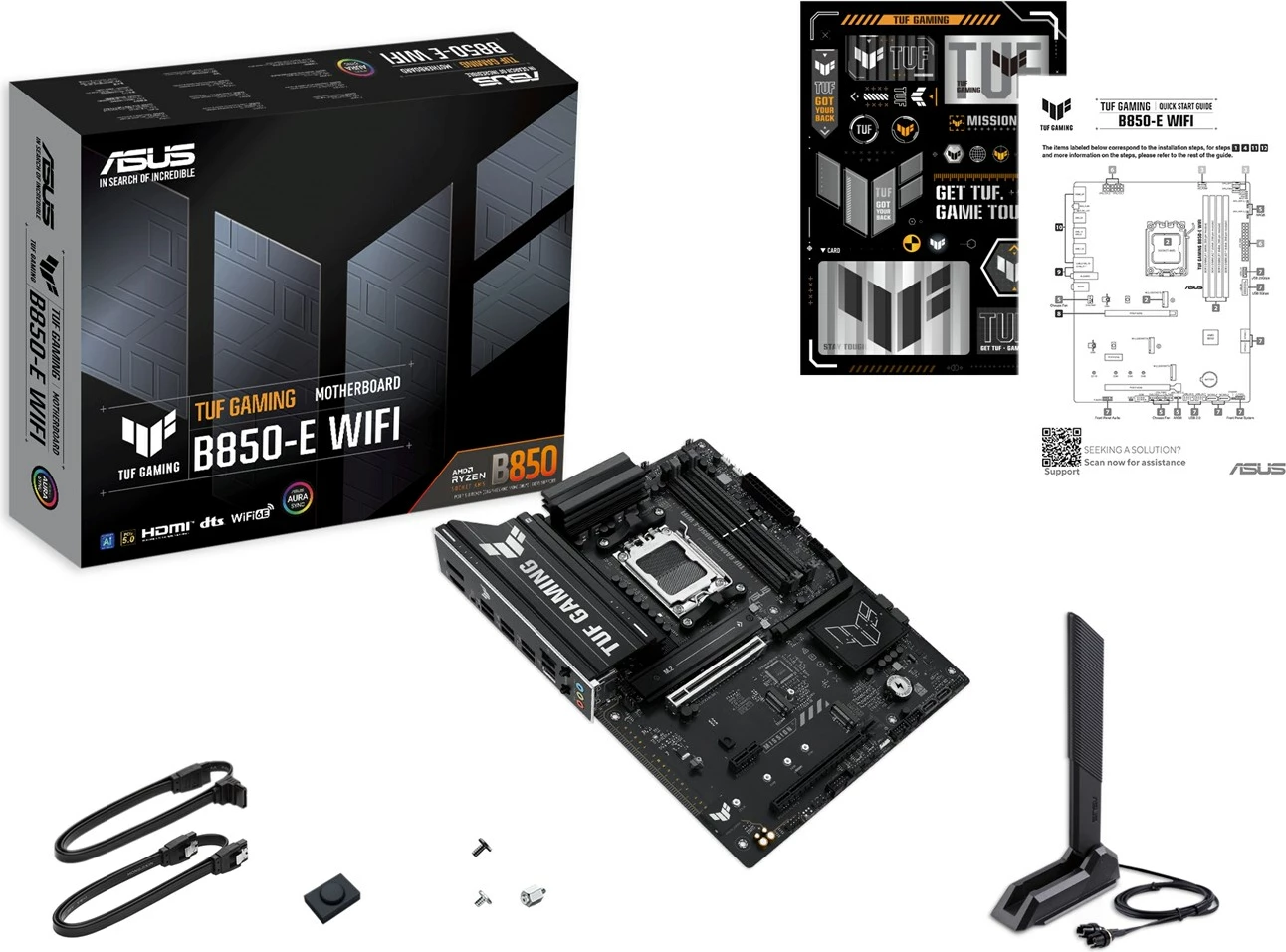 Matična plošča ASUS TUF GAMING B850-E WIFI, Socket AM5, ATX, Wi‑Fi 6E, večbarvna
