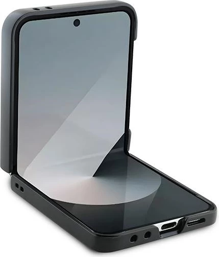 Ovitek za telefon Saffiano Monogram Head Pin za Samsung Galaxy Z Flip 6, črn, Karl Lagerfeld