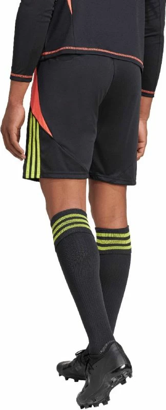Športne kratke hlače Tiro 24 za moške, črne s oranžnimi črtami – adidas