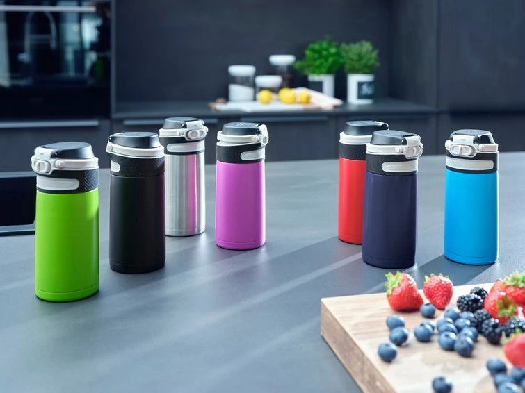 Potovalna termovka Leifheit 3245, 350 ml, črna/rdeča, nerjaveče jeklo