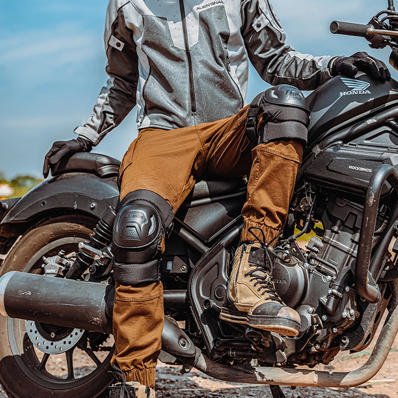 Koljenski ščitniki Rockbros 19230003001, najlon/plastika, črni, komplet