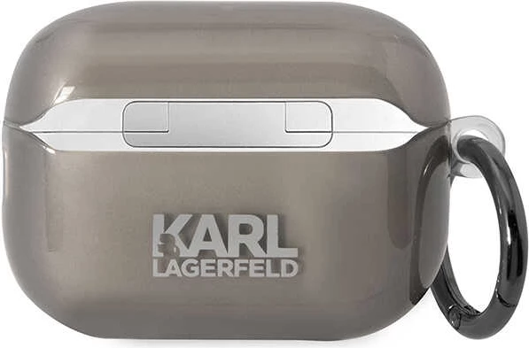 Ovitek za AirPods Pro 2 z obročkom, črn, Karl Lagerfeld