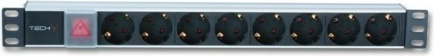 Vtičnica za rack Techly 100488, 8x Schuko, 1U, 3 m, črna