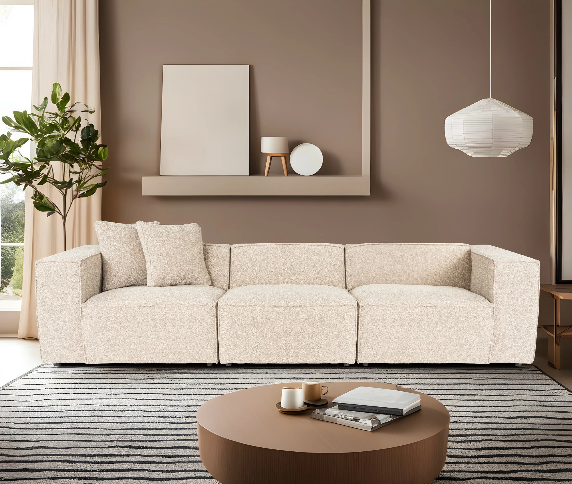 3-sedežni kavč Lora, breskvine barve, Atelier del Sofa