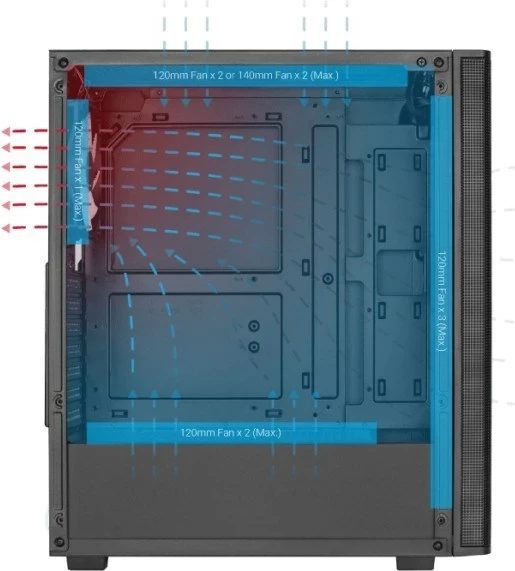 Ohišje Aerocool Designer-G-BK-V1, črno