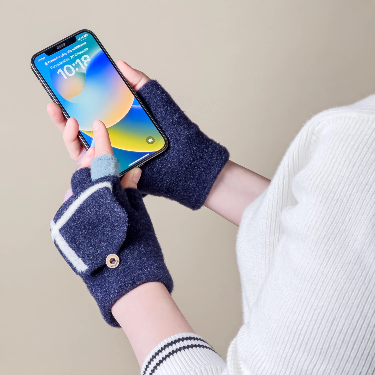 Mitene za telefon, za ženske/in otroke, Hurtel, črne