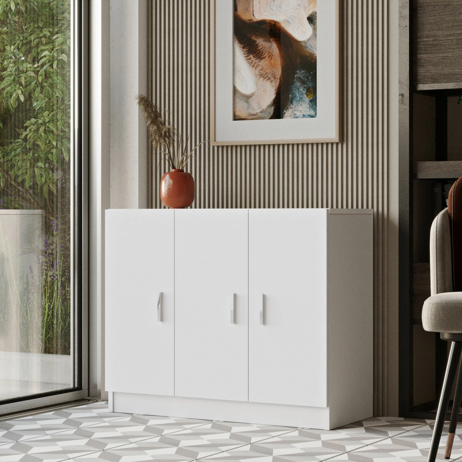 Pisarniški set pohištva Hanah Home Vo14-W, bel