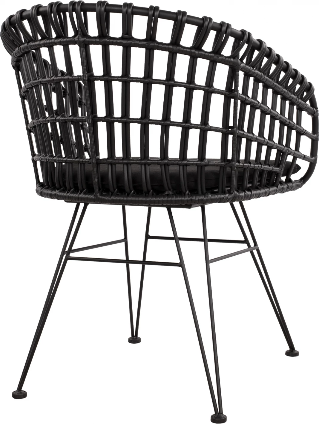 Kovinski sedež v obliki gnezda, Allegra FH5456.02, črna pletenina, 59x56,5x83 cm