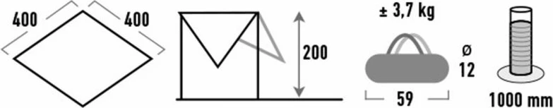 Tarp zaščitni za prosti čas High Peak, siv
