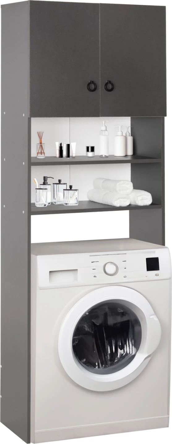 Pohištvo za pralni stroj TERRY FH9122.13 s kabinetom in policami melamin siva 64Χ29Χ181Hcm