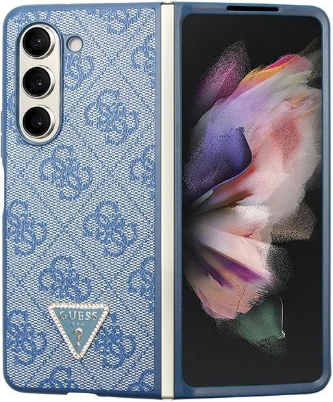 Ovitek za telefon 4G Triangle Strass Guess za Samsung Galaxy Z Fold 5, moder