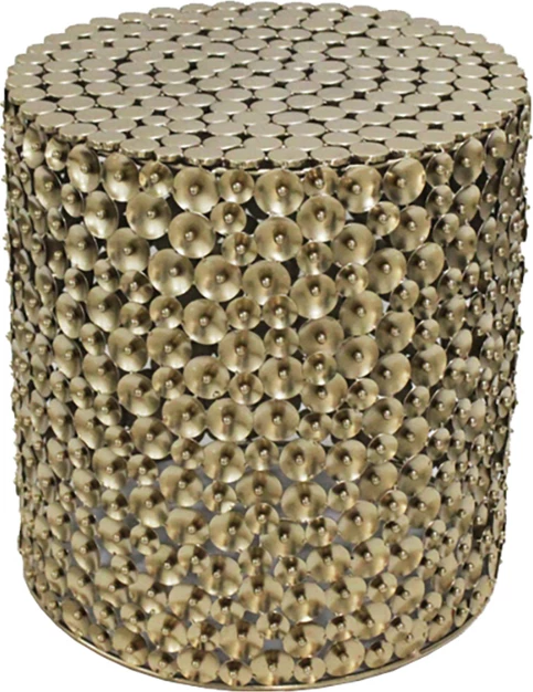 Set okroglih kavnih miz Poppy, 2 kosa, antik zlata barva, 44x44x46,5