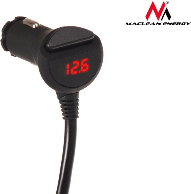 Razdelilec vtičnice vžigalnika Maclean MCE117, 3 izhodi, 2xUSB, voltmeter, črn