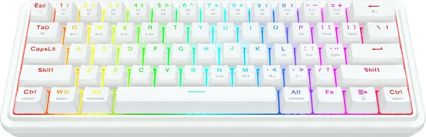 Mehanska tipkovnica Redragon Draconic V2 K730W-RGB-PRO, 60 %, RGB, brezžična/žična, bela