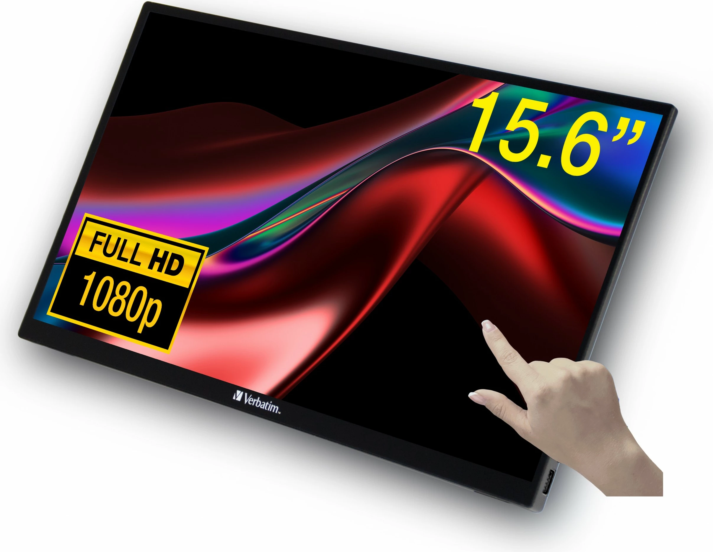 Prenosni zaslon 15,6" Full HD na dotik, Verbatim 49592, črn