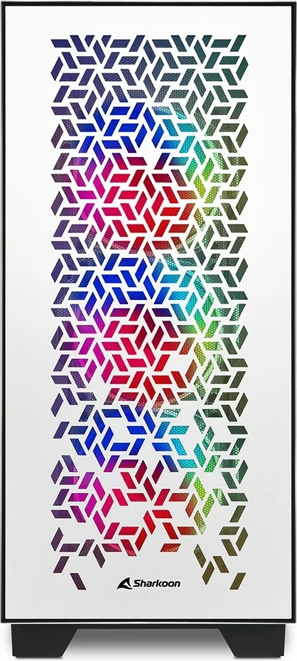 Konzola z dvojnim kaljenim stekla Sharkoon Elite Shark CA300H, ATX, bela