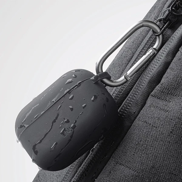 Silikonski ovitek za AirPods Pro UNIQ Vencer, s karabinom, siv