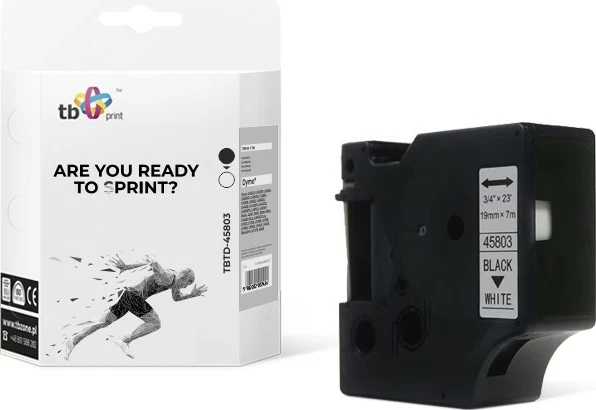 Kaseta za nalepke TB Print TBTD-45803 za DYMO, 19 x 7 mm, bela