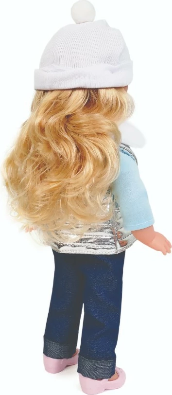 Funkcionalna lutka, 36 cm, Natalia 185663, govori in poje v poljščini, z baterijami AG13 x3, srebrni telovnik