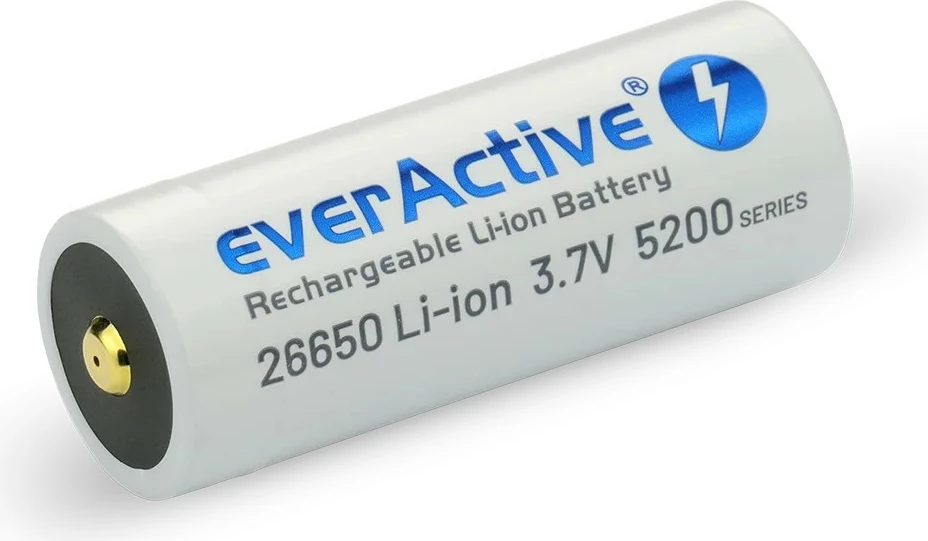 Polnilna Li-ion baterija 26650, 5200 mAh, 3,7 V, z micro USB, everActive