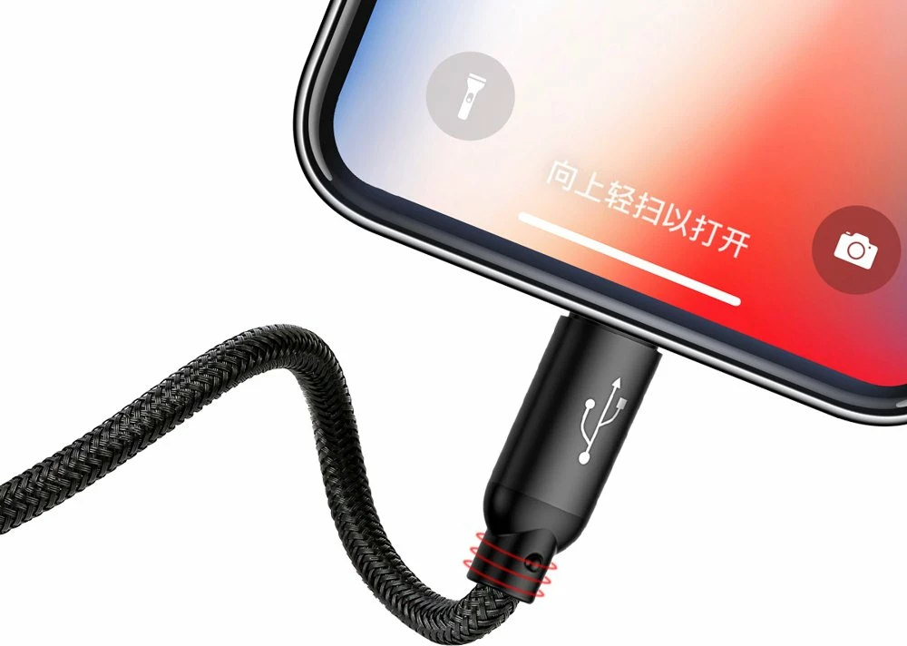 Kabel 3-v-1 v treh osnovnih barvah, Baseus Three Primary Colors CAMLT-BSY01, 1,2 m, USB-A na micro USB/Lightning/USB-C, črn/rdeč/moder
