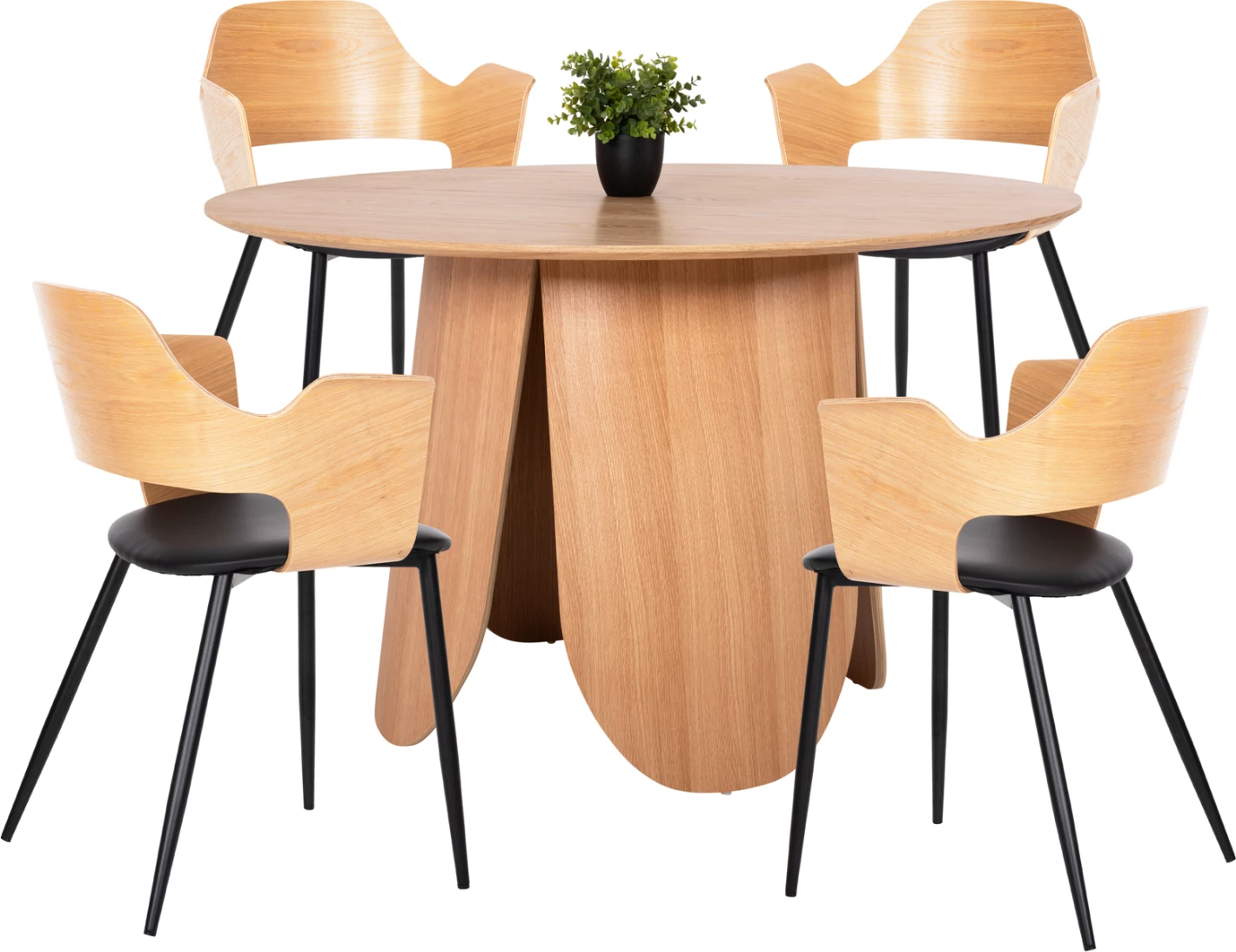 Jedilni set 5 kosov FH11970 miza DENTY in 4 stoli VELP (hrast)