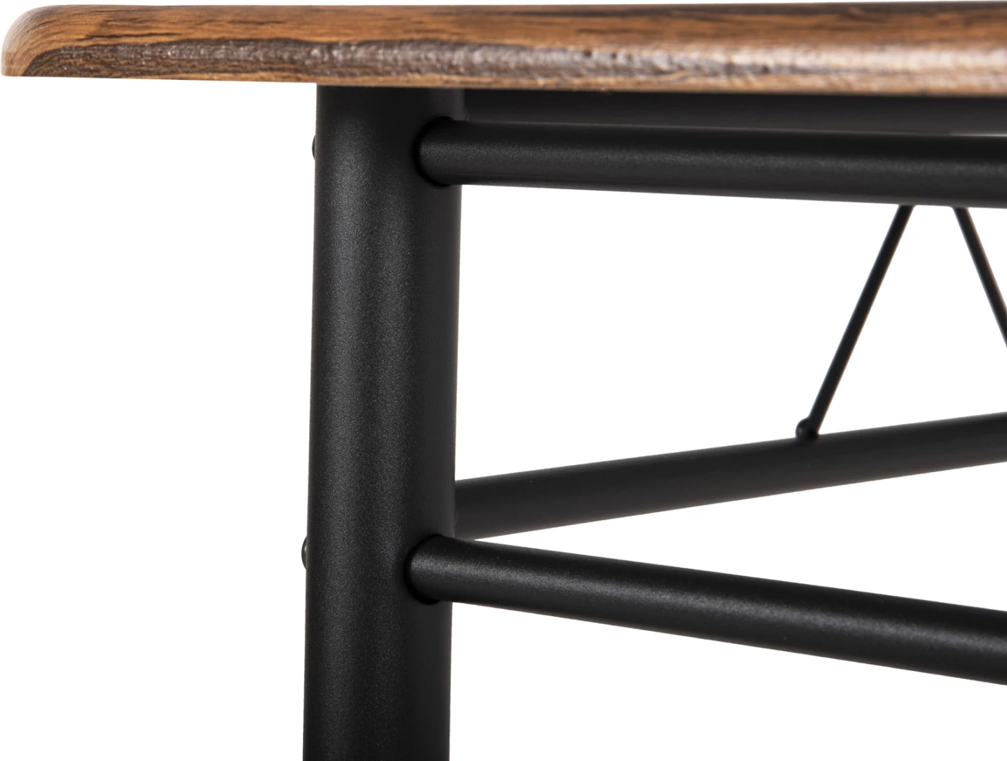 Jedilni set 5 kosov PEARY FH9416.11 črna kovina-MDF v barvi oreha 110x60x74Hcm