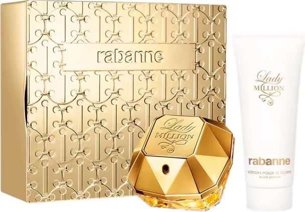 Eau de Parfum set za ženske Paco Rabanne Lady Million, 80 ml + body balm 100 ml